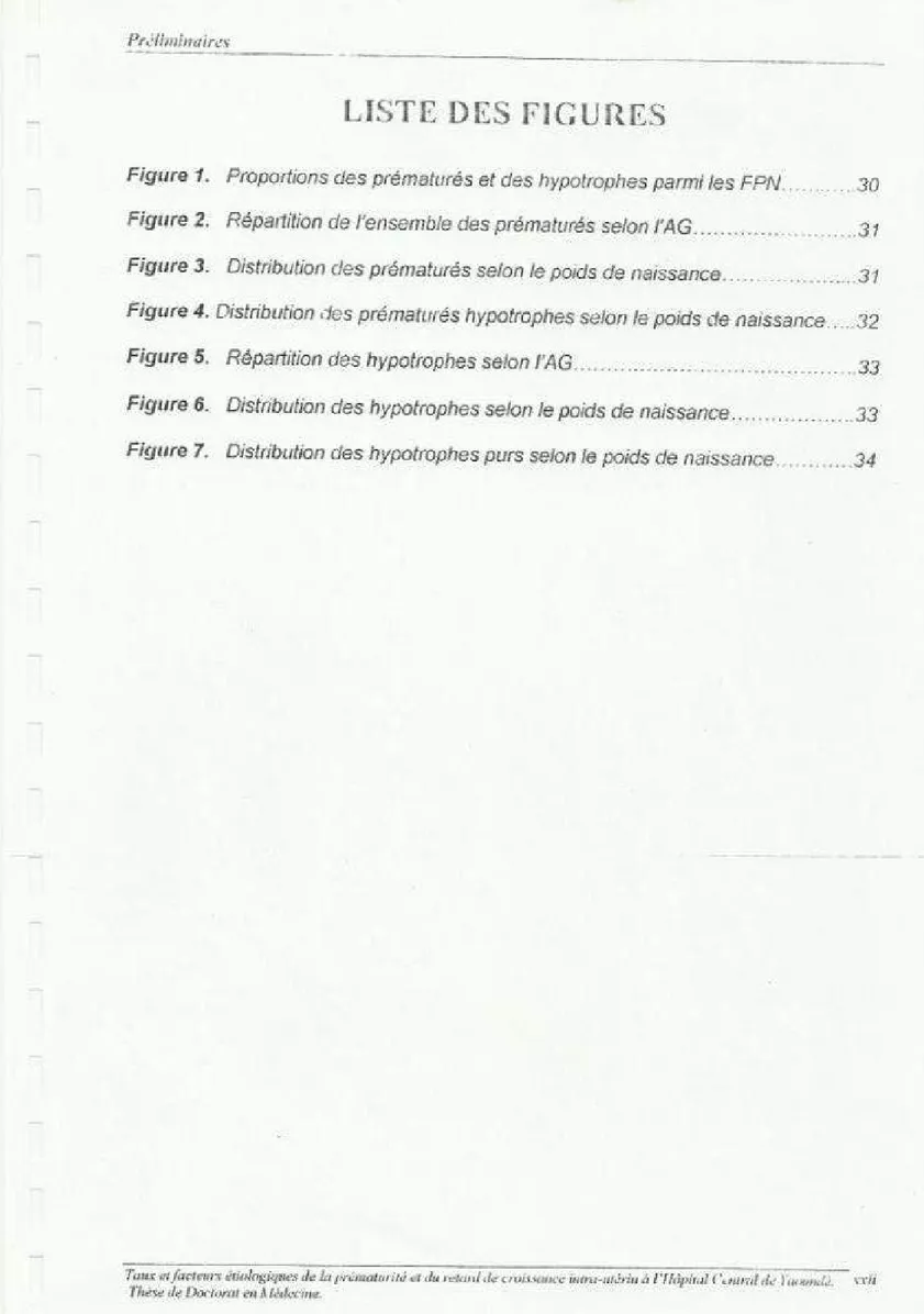 Figura  1.  ProportlOllS des prématurés  et  de!  hypolrophes parmi /es FPN  30  Figure 2