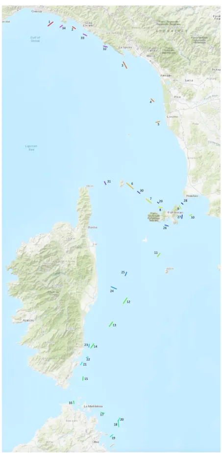 Figure SI1: A map of the sample locations with their numeric label. Labels were assigned based upon the  order of collection (i.e