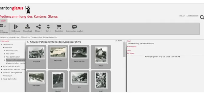 Figure 5 : Capture d'écran de la page d'accueil de la plateforme de crowdsourcing des  Archives du canton de Glaris 