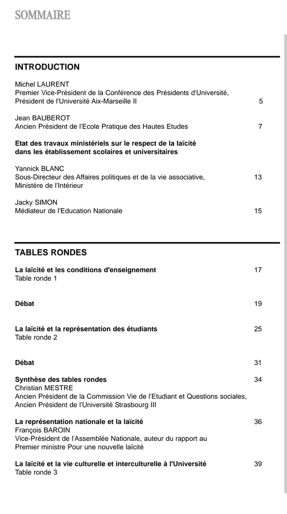 Table ronde 1