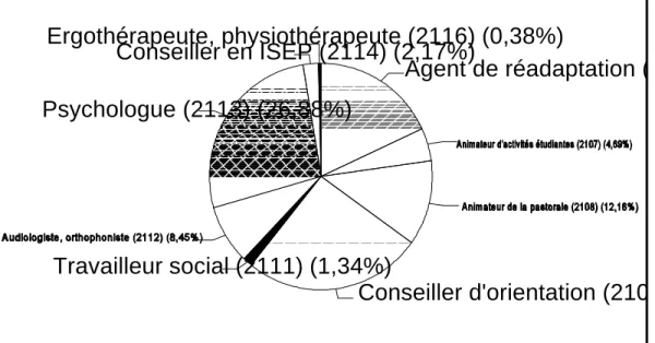 FIGURE 4 : Répartition du personnel professionnel des services complémentaires*