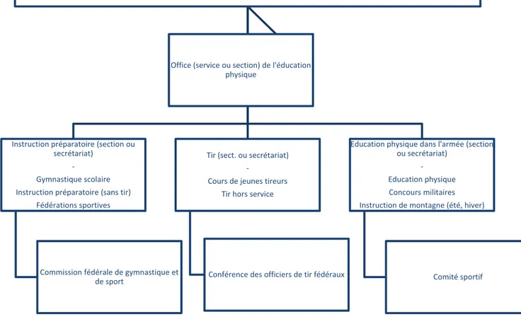 Figure 5. Structure pyramidale du projet élaboré par le DMF pour un office de l’éducation physique d’obédience 
