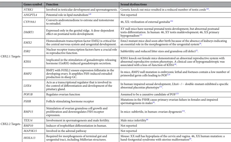 Table 3.  RNA-seq Genes regulated by CBX2.1 and CBX2.2.