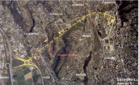 Figure 5.1. Experimental environment: Map of Vedeggio-Cassarate tunnel.