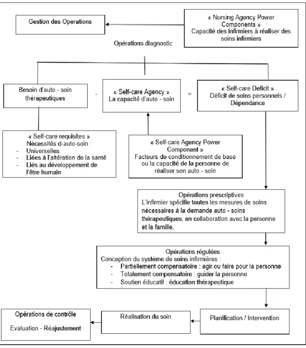 Figure 5. Représentation schématique de la théorie d’Orem dans la pratique 