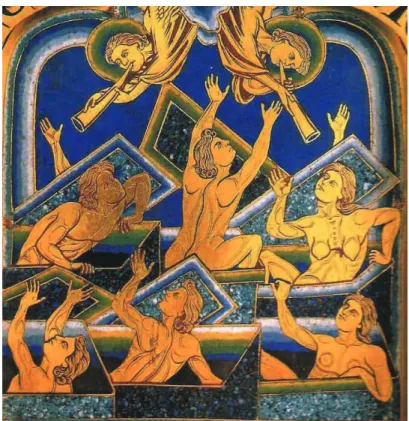 Fig. 15. – Nicolas de Verdun, retable, abbaye de Klosterneubourg, 1181, la résurrection des morts, détail
