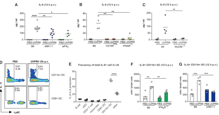 Figure 4. NK Cells Regulate DC Production of IL-6