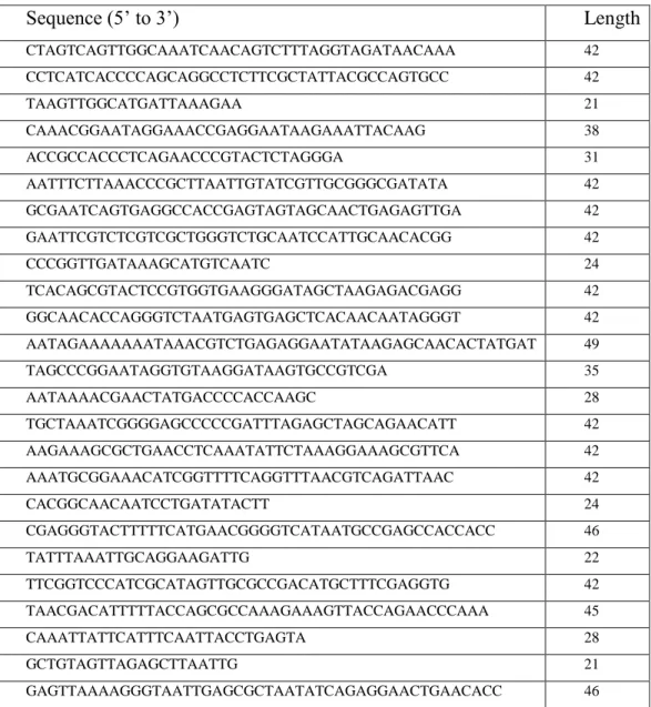 Table S1. Unmodified staples from the 5’ to the 3’ end for the DNA origami nanopillar