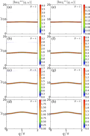 FIG. 3. Time evolution of (a) m x and (b) m z calculated by iTEBD for the Ising model with J = 2 and H = 6.