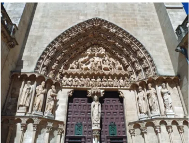 Fig 4. Cathédrale de Burgos, Puerta del Sarmental, portail du bras sud du  transept, vers 1240