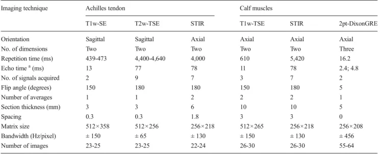 Table 1 MRI protocol and corresponding imaging parameters