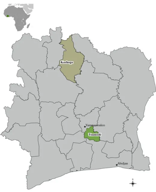 Fig. 1 Côte d ’ Ivoire study areas