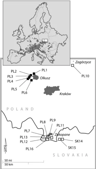 Fig. 1 and Table 1). Locations were categorized as