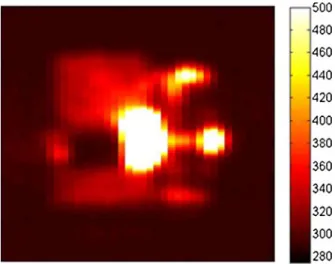 Fig. 6 SPIRA passive image of the hall, in brightness temperature [K]