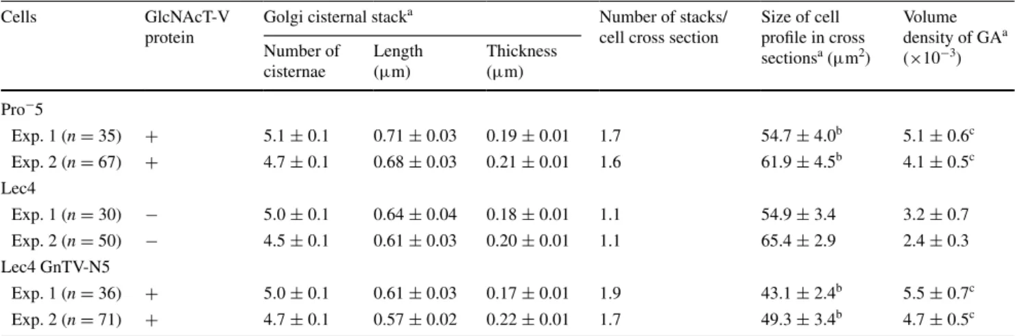 Table 2   Morphometric analysis of the Golgi apparatus by electron microscopy