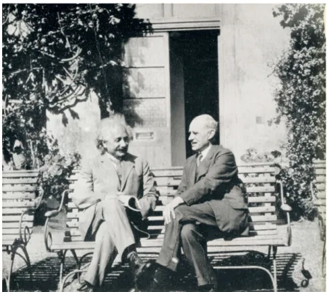 Fig. 2. Einstein (1879–1955) and Eddington (1882–1944) in Cambridge. In June 1930 Einstein stayed with Eddington and his sister, who lived in the Director’s apartments on the east side of the Observatory