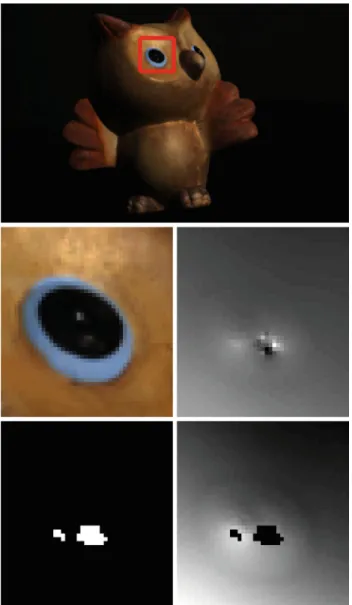 Fig. 10 Surface reconstructions. Rendered surfaces obtained with the calibrated photometric stereo method (first and third column)
