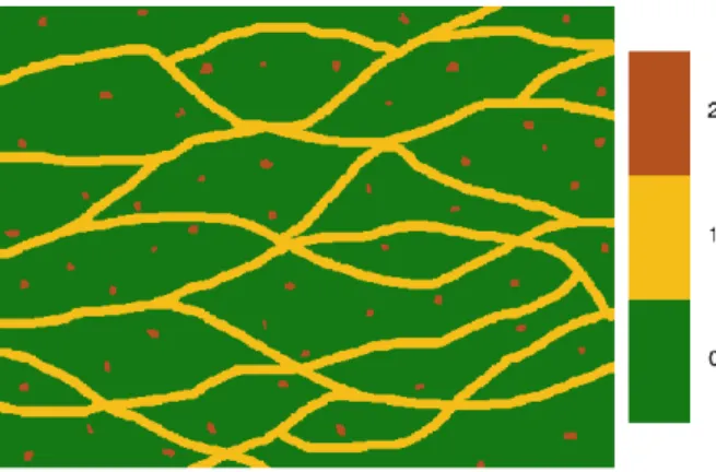 Fig. 2 Training image used for the tests, 640 × 480, 3 facies
