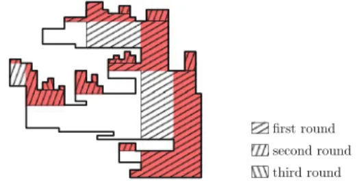 Fig. 6 An iterative covering with staircases and convex fans