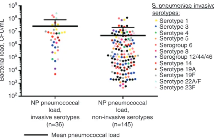 Figure 3: Pneumococcal load distribution in nasopharyngeal  samples from the South African cohort.