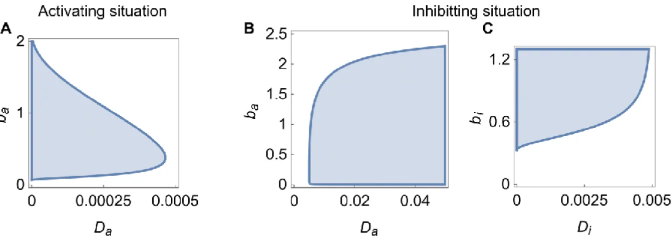 Figure  S1.  Linear  stability  analysis  in  the  Activating  and  Inhibiting  situations