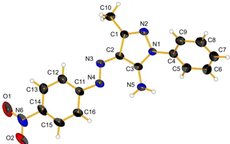 Figure S3. Molecular view of 2, hydrogen bond is draw as dashed blue line, labels have been  exchange compare to the published structure