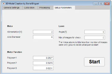 Figure 20: GUI setup parameters tab 