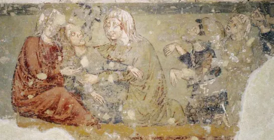 Fig. 8. Endemoniada y paralíticos, cerca de 1325. Montefalco, iglesia de Sant’Agostino