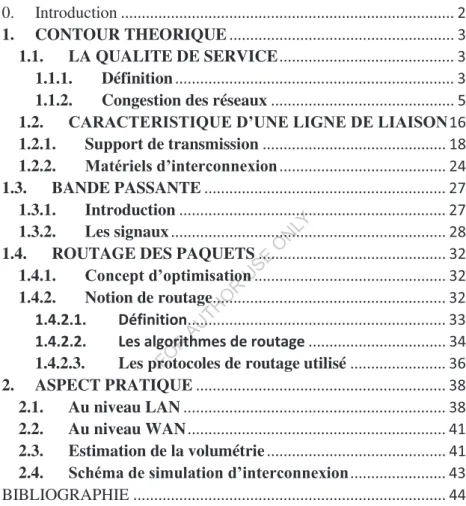 TABLE DE MATIERE 