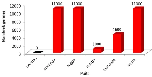 Figure 11 : Variation des streptocoques fécaux par puits 