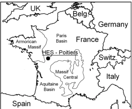Fig. 1. Location of the Hydrogeological Experimental Site (HES) in France.