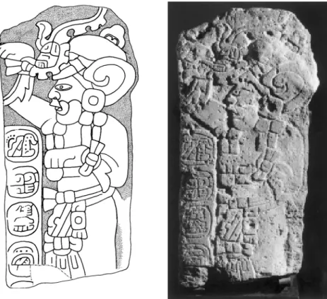 Fig. 24 Late Formative or Protoclassic stela of a Maya ruler with Olmec-style features