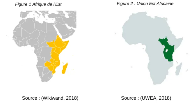 Figure 2 : Union Est Africaine  Figure 1 Afrique de l'Est 