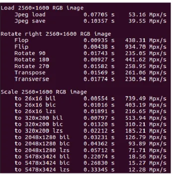 Figure 4: Pillow-SIMD, test de performance avec AVX2  C’est pour toutes ces raisons que le choix se porte sur Pillow-SIMD