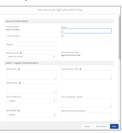 Figure 5 : Création client dans Salesforce 
