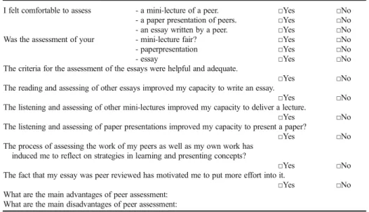 Table 3 Online questionnaire