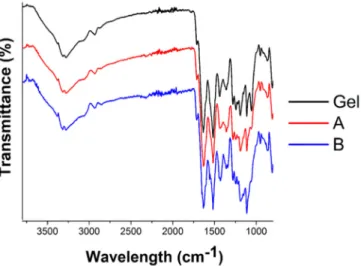 Figure 5. FT-IR spectra of the gel and the nanocomposites. 