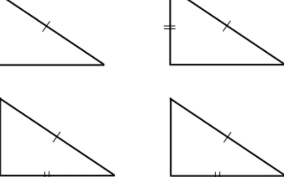 Figure 3.10. The hypotenuse and the leg of one right triangle are congruent to the corresponding  parts of another right triangle
