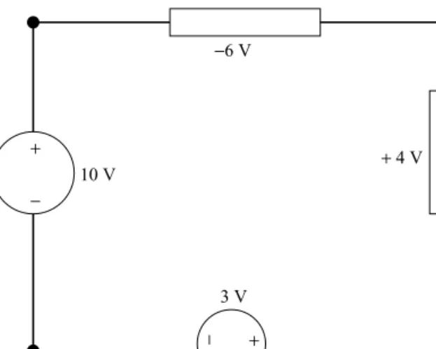 Fig. 1-7 An illustration of how to add up voltages in a circuit.
