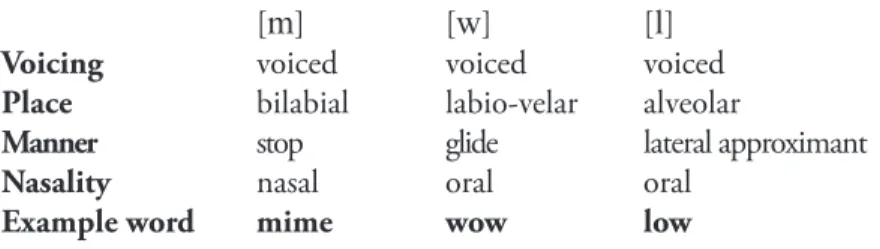 table 3:  english consonants and approximants