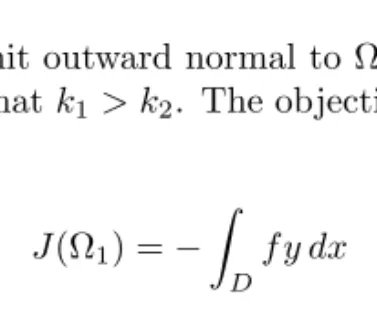 Figure 1.4. Fixed domain D and its partition into Ω 1 and Ω 2 .