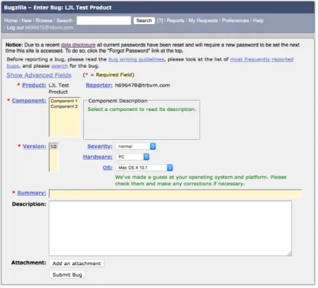 Figure 2.2. An old Bugzilla submission form