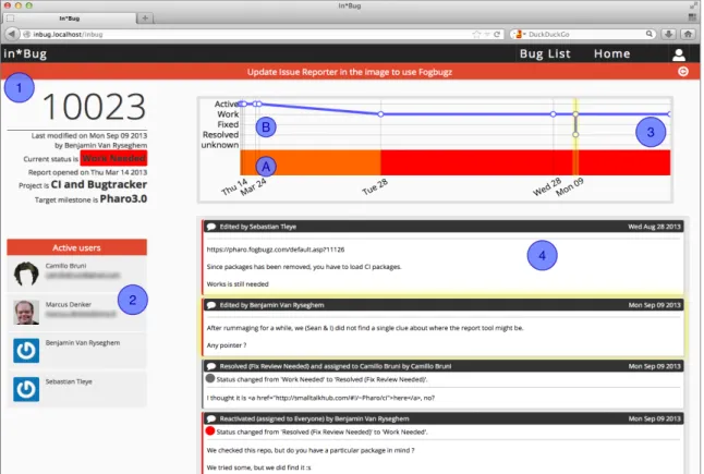 Figure 3.3. In*Bug details page showing the properties of a bug report