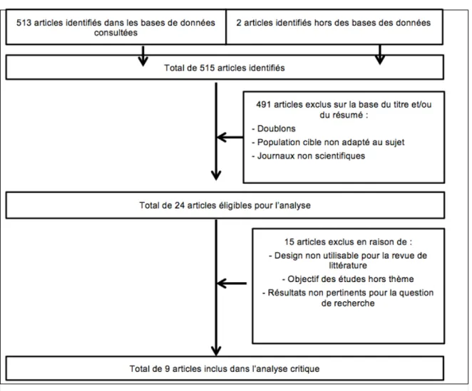 Figure 3. Diagramme de flux décrivant le processus d’identification des articles 