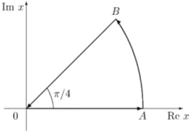Figure 1.4 Triangular closed contour for Cauchy integral