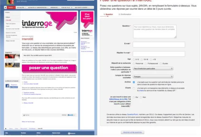 Figure 3 : Page Web et formulaire du service "InterroGe" 