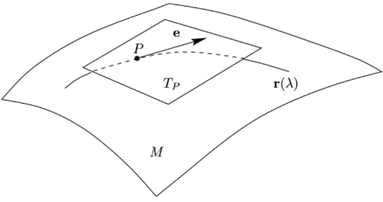 Figure 4.6: The tangent space of a point P