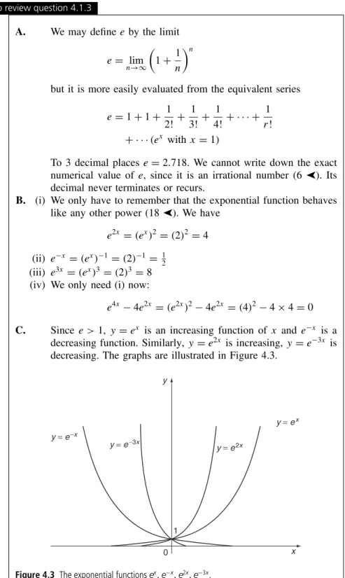 Figure 4.3 The exponential functions e x , e −x , e 2x , e −3x .