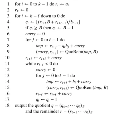 Fig. 3.1. Division with Remainder Algorithm