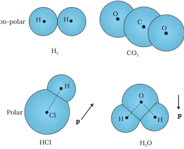 FIGURE 2.21 Some examples of polar and non-polar molecules.